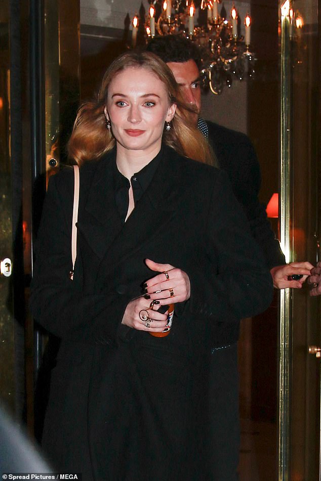 Sophie looked effortlessly chic in a black ensemble as she showed off her impeccable style during Paris Fashion Week.
