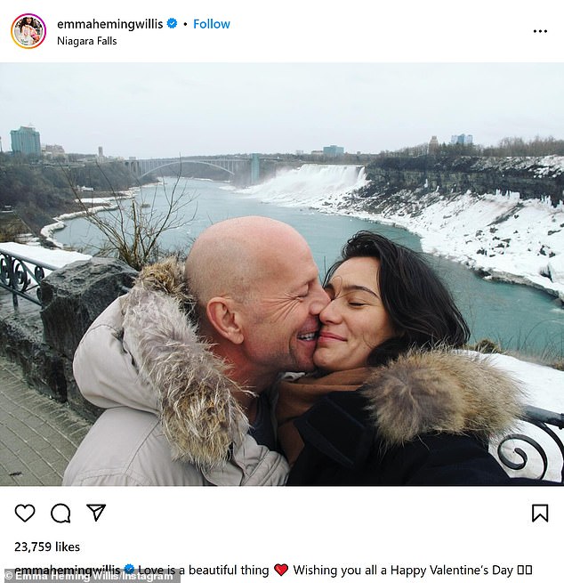 The couple, who celebrate their 15th wedding anniversary this month, were photographed in a romantic photo on Valentine's Day.