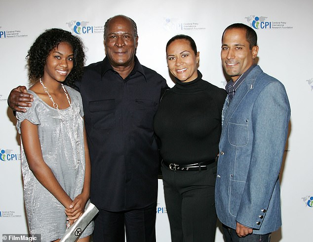 The 84-year-old actor's daughter, Shannon, claimed that her brother, KC, did not provide adequate care to their father and proceeded to call Adult Protective Services. In the photo: The Good Times actor with his granddaughter Quiera Williams (left), his daughter (center) and his son (right).