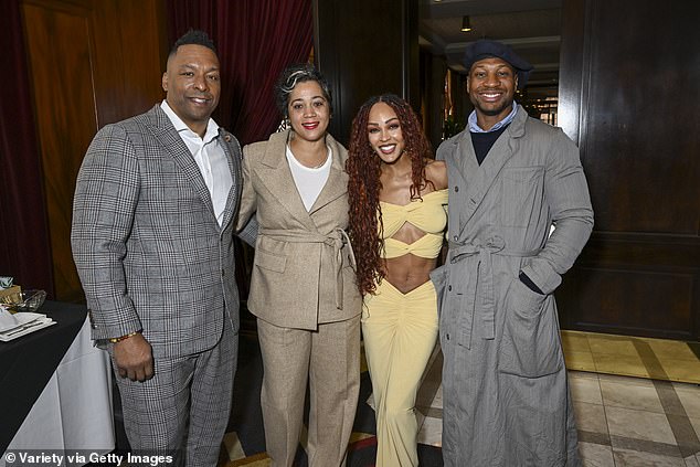 The couple was seen posing with Deon Taylor and Roxanne Avent at the event.