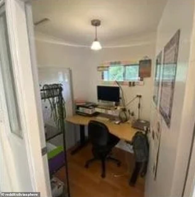 The cabin also has a separate office space (pictured)