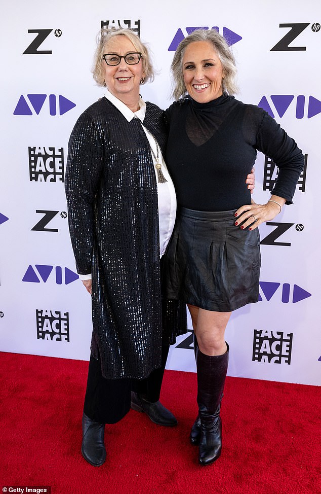While on the red carpet, Ricky crossed paths with fellow actress Mink Stole, who was also dressed for the occasion.