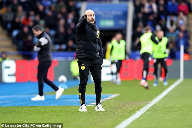 Leicester manager Enzo Maresca watched from the sidelines as his team lost at home