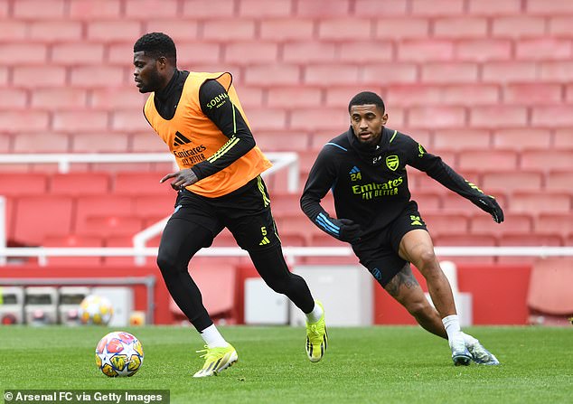 Partey (left) returned to full training last week and is in contention to start at Bramall Lane.