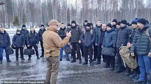 Desperate to get soldiers for his faltering war in Ukraine, Vladimir Putin recruited troops from Russian prisons in 2022 and promised pardons to thousands of convicts. Pictured: Wagner warlord Yevgeny Prigozhin talks to convicts taken to fight in Ukraine.