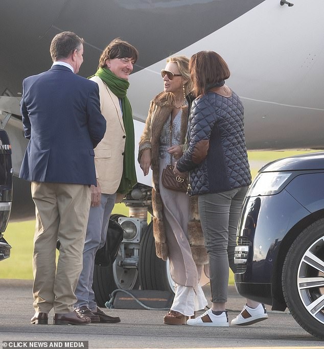 The royal couples were joined on the private jet by billionaire insurance magnate David Howden (pictured)