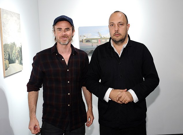 Simchowitz is known for reaching out to unknown artists directly on Facebook and Instagram and offering to buy his works before selling them to other collectors.  He is seen with actor Sam Trammell.