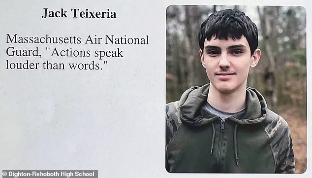 Jack Douglas Teixeira appears in this image from his 2020 high school yearbook. Teixeira graduated from Dighton-Rehoboth Regional High School in Massachusetts