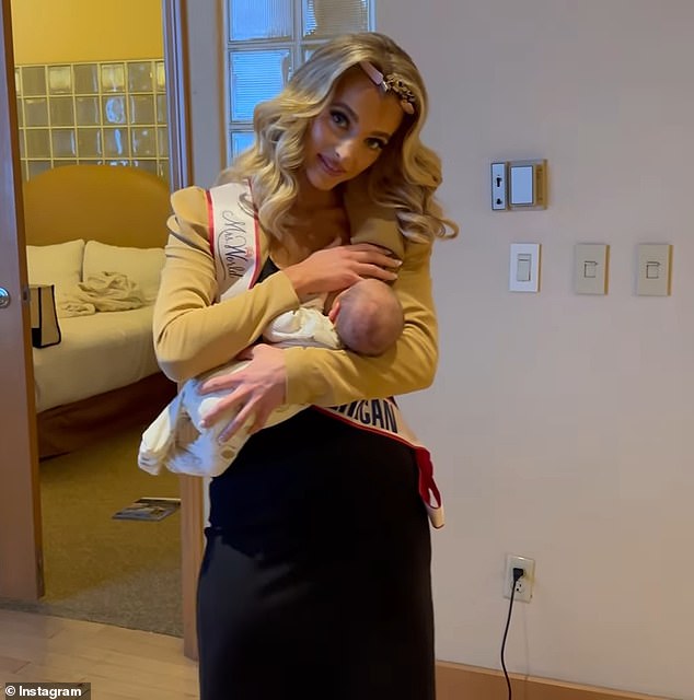 She showed off her stunning looks after competing on Mrs. World, just two weeks after giving birth to her eighth child.