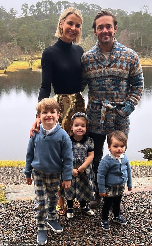 Spencer shares Theodore, five, Gigi, three, and Otto, two, with wife Vogue Williams.
