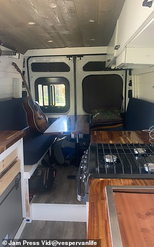 Brittany and Taylor purchased the 2014 Ram Promaster 3500 for $25,000, but additional supplies drove the cost much higher, totaling to $45,000.