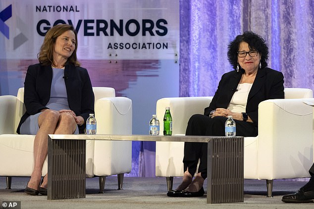 Supreme Court Justices Amy Coney Barrett, left, and Sonia Sotomayor joined separate opinions that upheld the court's opinion keeping Trump on the Colorado ballot.