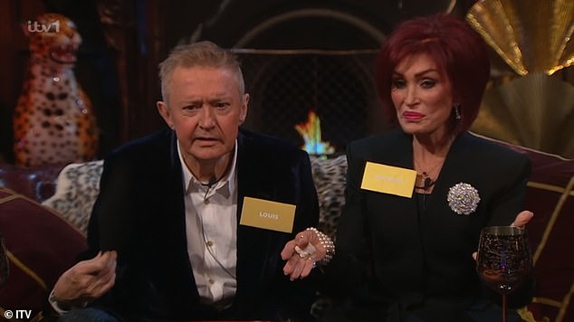 Housemate Louis Walsh, 71, also noted her reality TV veteran status, as he told Sharon Osbourne, also 71, as they hid in the secret lair.