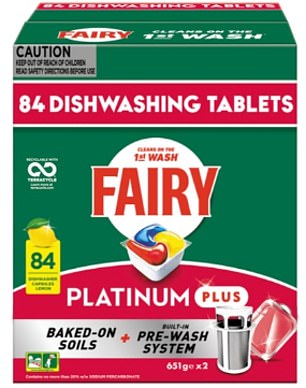 Fairy Platinum Plus dishwashing tablets cost $56 for a pack of 42 at full price at Coles, however at Bunnings the same product is available in a pack of 84 for $44.80