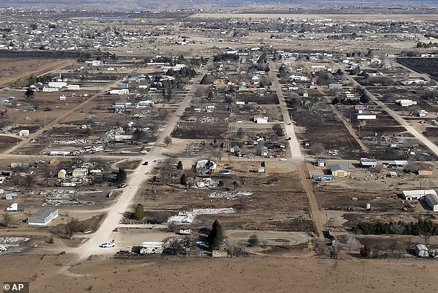 Aerial image shows damage after Texas wildfires