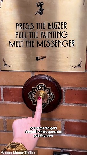 Guests can press the ornate buzzer next to the artwork to gain access to the intimate speakeasy located beneath Transport House on Circular Quay.
