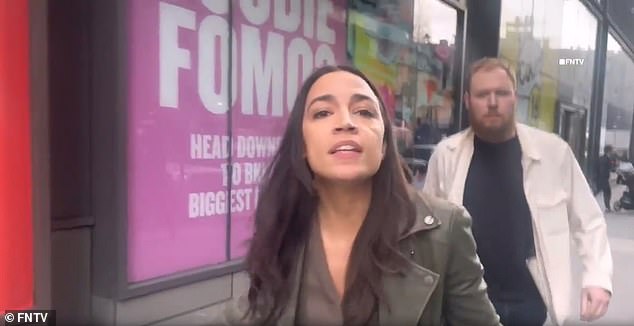 Pro-Palestinian protesters ambushed Ocasio-Cortez and her fiancé Riley Roberts outside the Alamo Drafthouse boutique theater in Brooklyn.