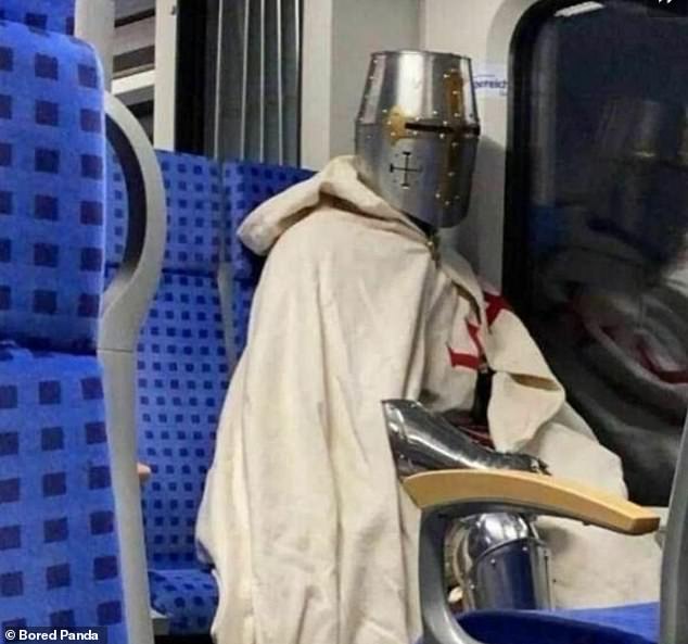 There's no need to give up on the dream of finding a knight in shining armor when train travel exists, if this photo is anything to go by.