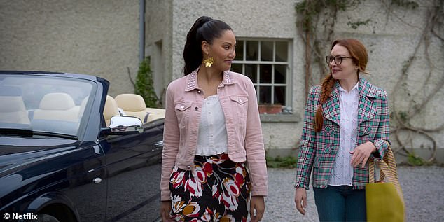 Lnidsay then cast Ayesha (left) as Heather, the best friend of her character Madeline 'Maddie' Kelly, in Janeen Damian's fantastic romantic comedy Irish Wish, premiering March 15 on Netflix.
