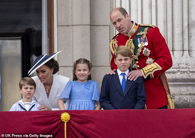 2022: William, Kate and their children attend Trooping the Color in London on June 2, 2022.
