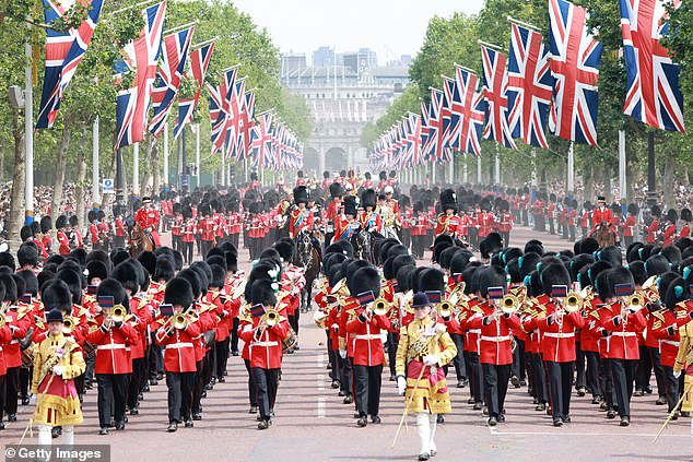 2023 -- Glorious scenes at the shopping center during Trooping the Color in London on June 17, 2023
