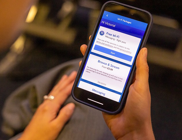 BA revealed that from April 3 Executive Club members will begin to be able to send messages for free on a single device using the airline's Wi-Fi