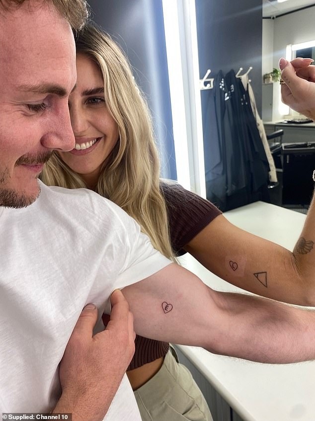 The couple fell in love in front of the cameras last year on series 11 of the Channel Ten dating show and later got matching tattoos.