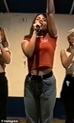 Victoria Beckham rehearses during the group's first audition in 1994