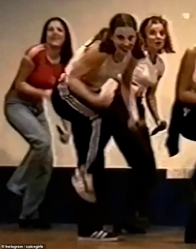 Mel C and Geri are seen dancing with other hopefuls during that initial audition in 1994.