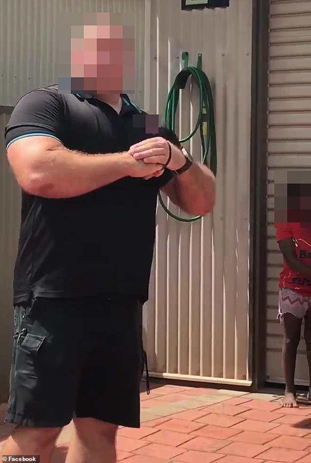 The man who allegedly tied up the children (pictured) has been arrested
