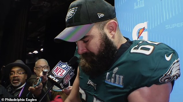 He also broke down in tears when interviewed after the Eagles in the Super Bowl.