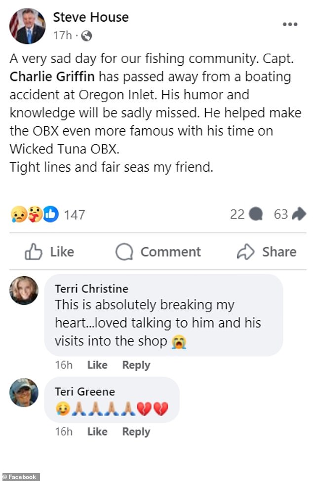 1709650689 595 Wicked Tuna star Charlie Griffin dies along with his dog