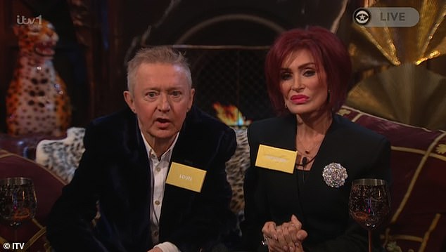 The launch episode, which aired on ITV for the first time, welcomed a host of recognizable faces from the showbiz industry ahead of a potential three-week stint (Louis and Sharon Osbourne are seen).