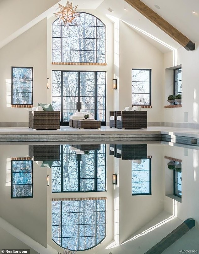 The home has its own indoor pool, gym, and indoor basketball court.