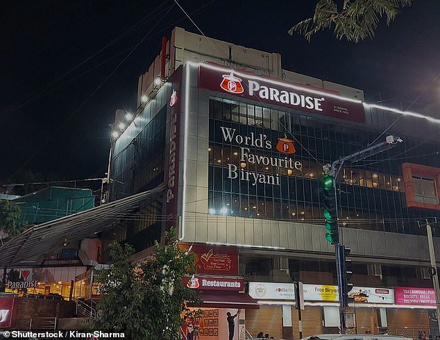 Paradise is the most popular biryani restaurant chain in Hyderabad.  Bruce dines at the main branch (pictured) near Hyderabad's Sunshine Hospital.