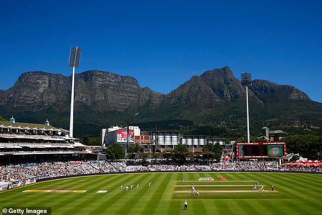 Table Mountain looms in the distance at Newlands, where the weather is generally perfect for playing cricket.