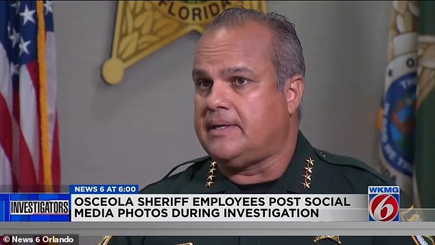 The department has not confirmed whether it was Osceola County Sheriff Marcos R. Lopez who shared the photo.