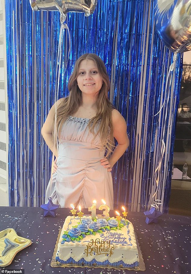 Madeline Soto, 13, was reported missing last Monday night in Orlando, Florida, after she was last seen that morning near Town Loop Boulevard and Hunter's Park Lane. She is pictured celebrating her milestone 13th birthday last Sunday.