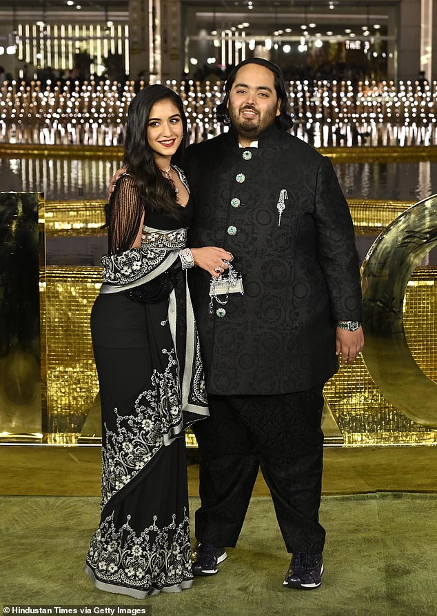Bride and groom-to-be Anant Ambani (right) with Radhika Merchant at the inauguration of the Nita Mukesh Ambani Cultural Center in March 2023