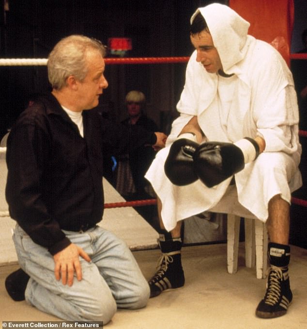 Daniel appears on the set of his 1997 film The Boxer with its director Jim Sheridan, who also directed My Left Foot and In The Name Of The Father.
