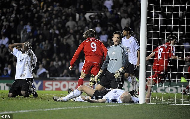 Derby are despondent after Liverpool's Steven Gerrard scored against them in the 2007-08 season.