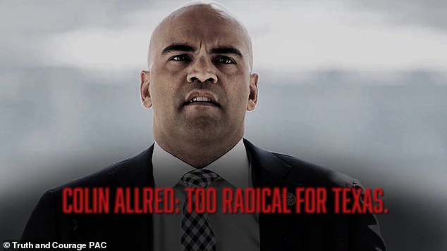 The pro-Cruz Truth and Courage PAC ran an ad targeting Allred before polls closed in Texas on Tuesday.