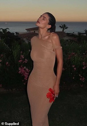 Speaking to Daily Mail, Jessica said she had previously worked with Kylie in 2018 when the Kardashian star wore one of her designs while promoting her lip kit. (Pictured: Kylie Jenner modeling a Khy dress)