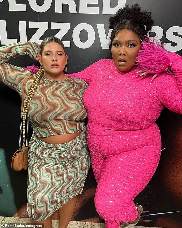 And on Monday night, Remi, who turns 29 this Thursday, received an early 'Happy Birthday' greeting from pop star Lizzo (R, pictured in 2022) on TikTok.