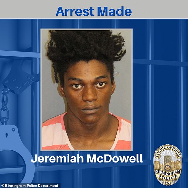 Jeremiah McDowell, 18, has been charged with first-degree kidnapping and capital murder. Police believe he was part of the group that took Jackson from the Serenity Apartments building to where he was fatally shot.