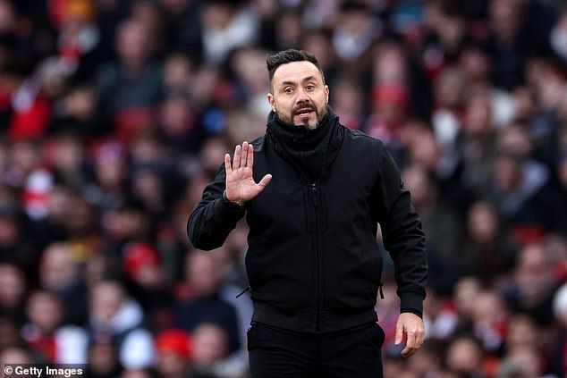 The Italian guided Brighton to a sixth-place finish last season but has found it tougher this season, with the club ninth after winning just three of their last 12 Premier League games.
