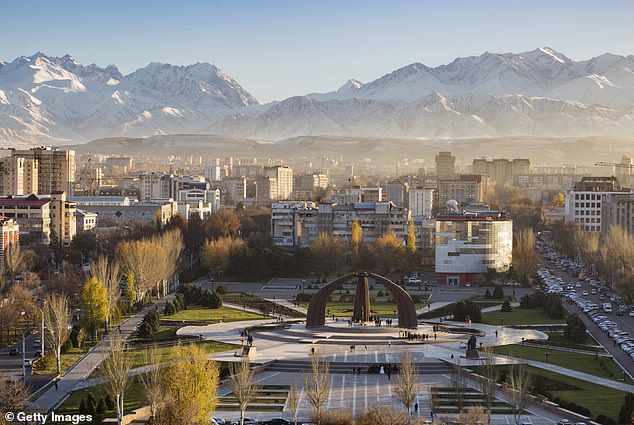 Bishkek, the capital of Kyrgyzstan, is currently ranked number 3 on the list. In the photo, Victory Square near the Kyrgyz Mountain Range, Bishkek.