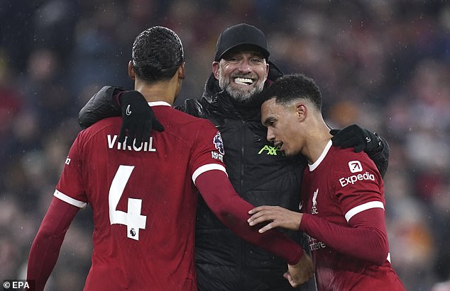 Henderson praised Virgil van Dijk (left) and Trent Alexander-Arnold (right), who served as captain and vice-captain.