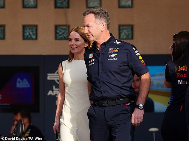 Halliwell and Horner were photographed heading to Red Bull's base of operations.