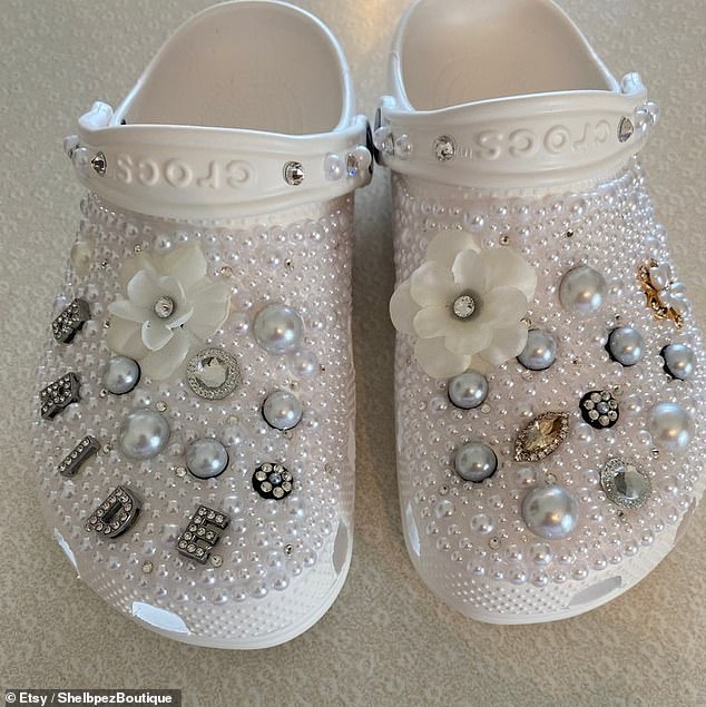 Several Etsy retailers have been selling custom bridal Crocs for years, many of them between $120 and $200. Some retailers have received five-star reviews for their Crocs.